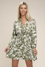 Load image into Gallery viewer, Floral Print Ruffle Short Dress | Nuvi Apparel | Green S | Arrow Women&#39;s Boutique