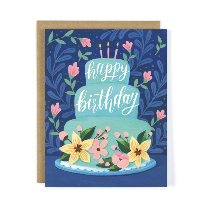 Four Wet Feet Studio - Blue Cake - Birthday Greeting Card | Four Wet Feet Studio | default | Arrow Women's Boutique