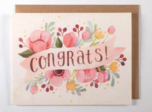 Load image into Gallery viewer, Four Wet Feet Studio - Pink Floral Congrats Card | Four Wet Feet Studio | | Arrow Women&#39;s Boutique