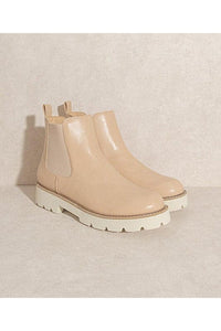 GIANNA-Chunky Sole Chelsea Boot | Let's See Style | NUDE 6 | Arrow Women's Boutique