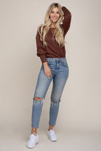 Load image into Gallery viewer, Leg of Mutton Sleeve Knit Top | Nuvi Apparel | brown m | Arrow Women&#39;s Boutique