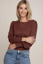 Load image into Gallery viewer, Leg of Mutton Sleeve Knit Top | Nuvi Apparel | brown s | Arrow Women&#39;s Boutique
