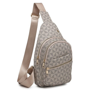 Monogram Sling Backpack | Fashion World | TAUPE one | Arrow Women's Boutique