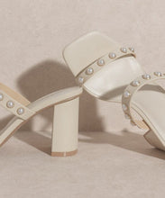 Load image into Gallery viewer, OASIS SOCIETY Victoria - Pearl Strap Heel | KKE Originals | | Arrow Women&#39;s Boutique