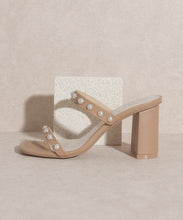 Load image into Gallery viewer, OASIS SOCIETY Victoria - Pearl Strap Heel | KKE Originals | NUDE 6.5 | Arrow Women&#39;s Boutique