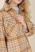 Load image into Gallery viewer, Plaid shacket with pockets | Lilou | Brown plaid S | Arrow Women&#39;s Boutique