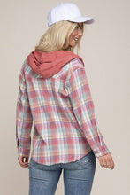 Load image into Gallery viewer, Plaid Shirt Hoodie | Nuvi Apparel | | Arrow Women&#39;s Boutique