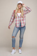 Load image into Gallery viewer, Plaid Shirt Hoodie | Nuvi Apparel | coral s | Arrow Women&#39;s Boutique