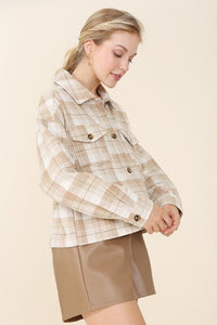 Plaid short shacket with pockets | Lilou | | Arrow Women's Boutique