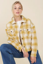 Load image into Gallery viewer, Plaid short shacket with pockets | Lilou | Yellow plaid S | Arrow Women&#39;s Boutique
