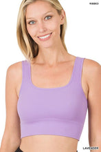 Load image into Gallery viewer, RIBBED SQUARE NECK CROPPED TANK TOP | ZENANA | LAVENDER S/M | Arrow Women&#39;s Boutique