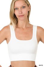 Load image into Gallery viewer, RIBBED SQUARE NECK CROPPED TANK TOP | ZENANA | WHITE S/M | Arrow Women&#39;s Boutique