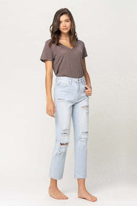 SUPER HIGH RISE DISTRESSED CROP STRAIGHT | VERVET by Flying Monkey | | Arrow Women's Boutique