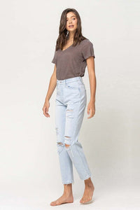 SUPER HIGH RISE DISTRESSED CROP STRAIGHT | VERVET by Flying Monkey | | Arrow Women's Boutique