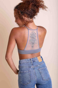 Tattoo Mesh Racerback Bralette | Leto Accessories | Gray XS/S | Arrow Women's Boutique