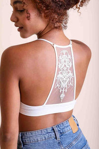 Tattoo Mesh Racerback Bralette | Leto Accessories | White XS/S | Arrow Women's Boutique