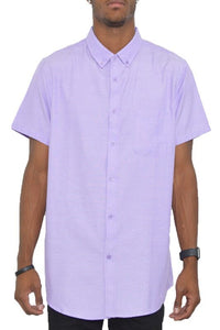 Weiv Men's Casual Short Sleeve Solid Shirts | WEIV | LILAC M | Arrow Women's Boutique