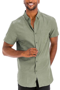 Weiv Men's Casual Short Sleeve Solid Shirts | WEIV | OLIVE M | Arrow Women's Boutique