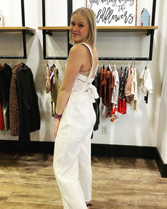 White Open Back Jumpsuit | Lucca | | Arrow Women's Boutique