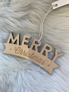 Wooden Christmas Ornaments | Gladfolk | Merry Christmas | Arrow Women's Boutique