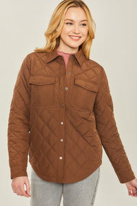 Woven Solid Bust Pocket Shacket | Love Tree | | Arrow Women's Boutique