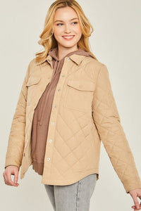 Woven Solid Bust Pocket Shacket | Love Tree | | Arrow Women's Boutique