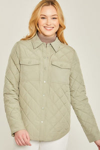 Woven Solid Bust Pocket Shacket | Love Tree | | Arrow Women's Boutique