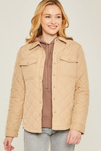 Load image into Gallery viewer, Woven Solid Bust Pocket Shacket | Love Tree | KHAKI S | Arrow Women&#39;s Boutique